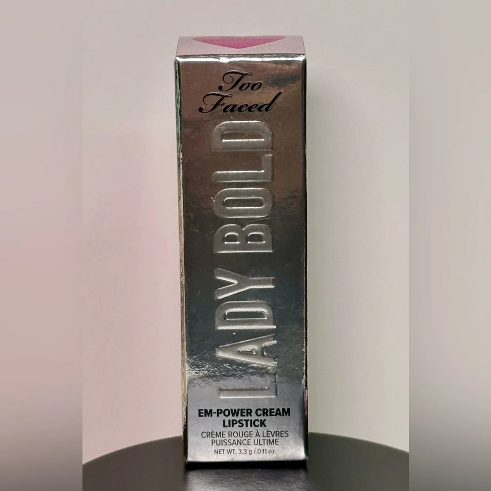 NIB Too Faced Lady Bold Em-Power Cream Lipstick (Main Character - Neon Berry.)